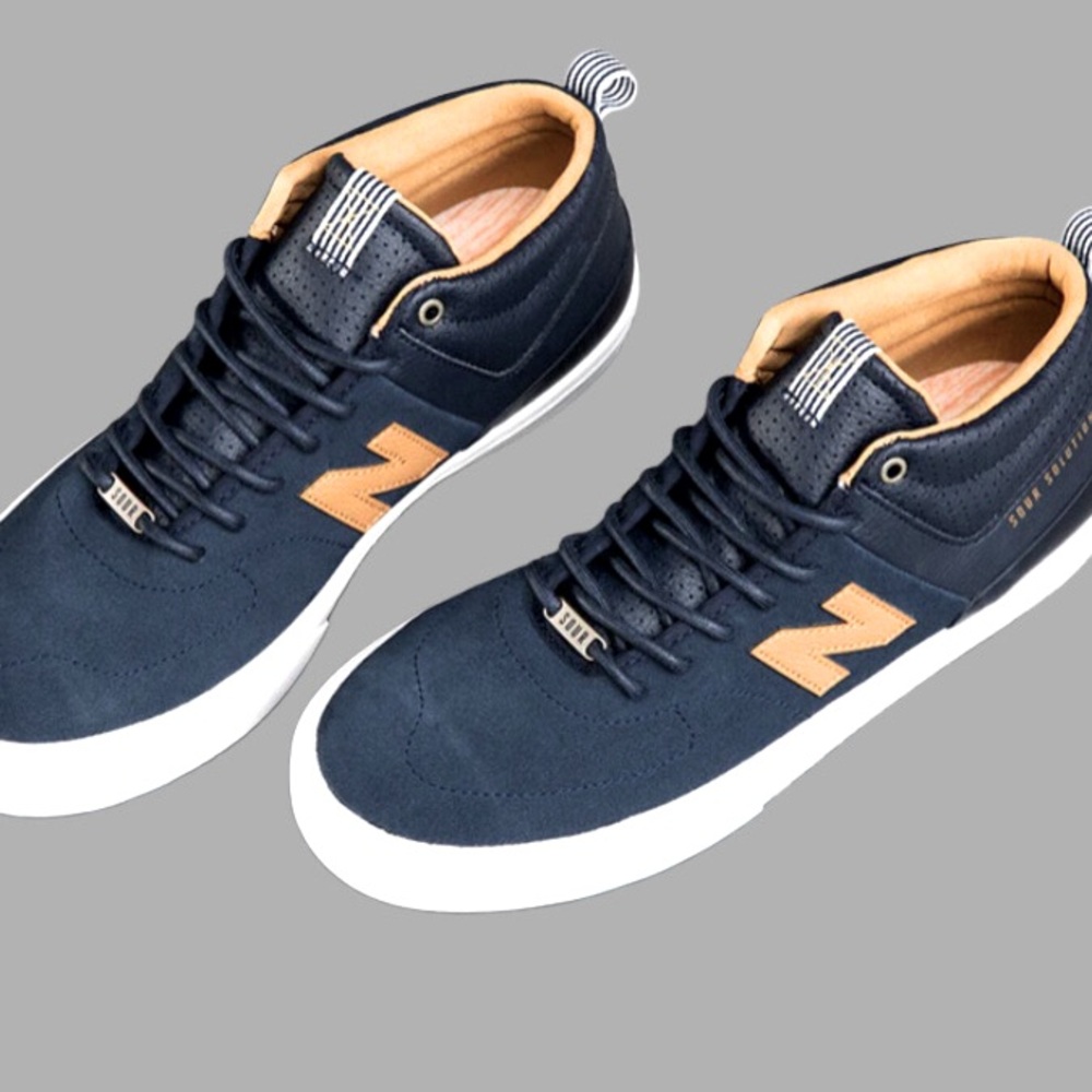 New Balance of Sour Solution 375 Men's Blue/Tan Mid Top Sneakers Sz 11